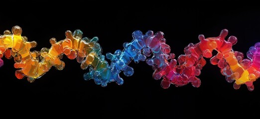 Poster - colorful abstract representation of molecular structure showcasing vibrant gradient hues and intrica