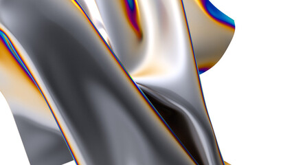 Poster - Iridescent fabric flowing in a mesmerizing dance