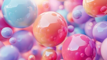 Poster - geometric shapes: pastel spheres abstract background isolated on white background