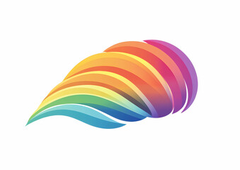 Poster - Colorful vector wave shape on a white background, a colorful rainbow-colored vector design, a rainbow color gradient, a colorful rainbow, vector art, rainbow colors