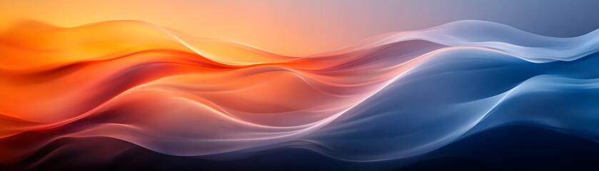 Wall Mural - Abstract Orange Blue Wave Background Illustration