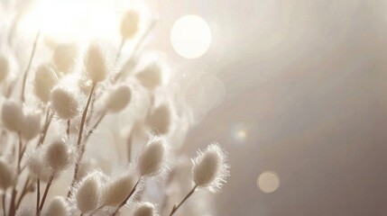 Canvas Print - White floral branches softly illuminated by natural light in a serene indoor setting