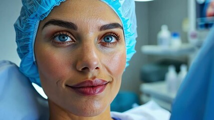 Poster - A healthcare professional is focused on a patient, preparing for a medical procedure.