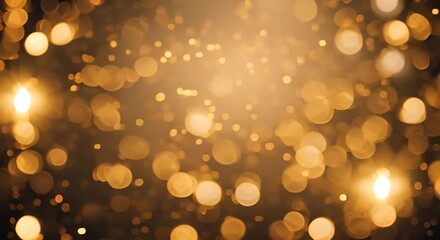 Wall Mural - Glittering gold and black bokeh lights on dark festive background for festive events and celebration backgrounds 4K