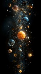 Wall Mural - cosmic journey through the solar system with planets and stars in a breathtaking display