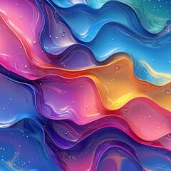 Poster - Flowing colors abstract art digital creation vibrant design contemporary aesthetic visual impact