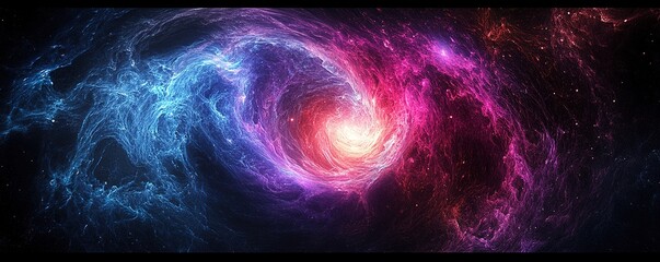 Wall Mural - galactic swirl of colorful nebulae outer space digital art cosmic environment wide angle abstract co