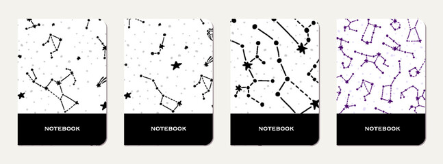 Wall Mural - exercise book cover with constellations and