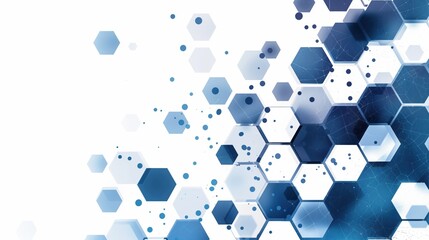 Poster - Hexagons pattern. Geometric abstract background with simple hexagonal elements. Medical, technology or science design. isolated on white background