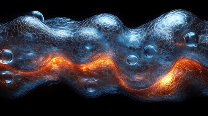 Abstract Wavelike Structure With Embedded Spheres