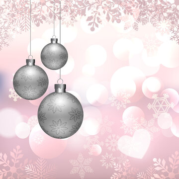 Christmas card design with Christmas Ornament and balls