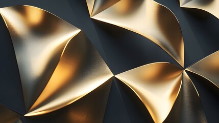 Poster - Abstract Gold and Black Geometric Design