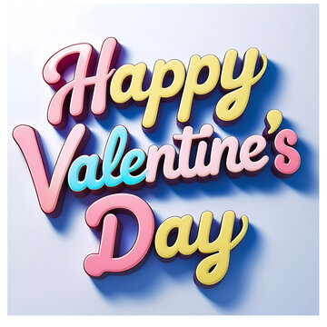 Happy vallentine day Colorful Typography