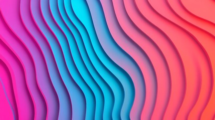 Poster - Colorful Abstract Wavy Background with Smooth Gradients and Curves for Creative Designs and Modern Aesthetic Projects