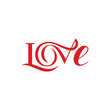© Nampa - Elegant Red LOVE Lettering Design for Romantic Stock Photos