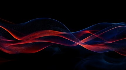 Poster - Abstract Red And Blue Wave Flowing Design