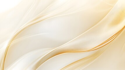 Poster - Abstract Gold and Cream Swirling Waves Design
