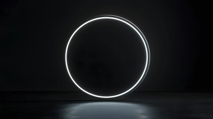 Poster - illuminated oval frame in dark setting