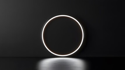 Poster - Illuminated Oval Frame Against Dark Background