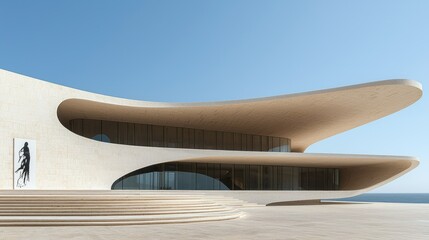 Poster - Modern architectural design with flowing lines and curves.