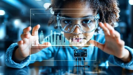 Poster - Young girl interacts with digital technology in an engaging learning environment