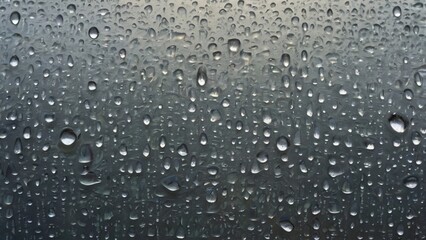 Wall Mural - closeup view capturing the intricate condensation of fog on a window glass surface, showcasing the d