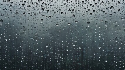 Wall Mural - closeup view capturing the intricate condensation of fog on a window glass surface, showcasing the d