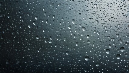 Wall Mural - closeup view capturing the intricate condensation of fog on a window glass surface, showcasing the d