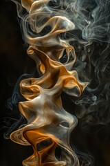 Wall Mural - Abstract Golden Smoke Art