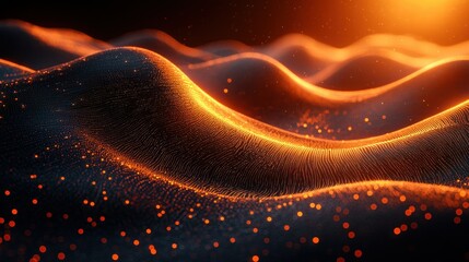 Poster - Abstract waves of light and texture in a dynamic landscape.