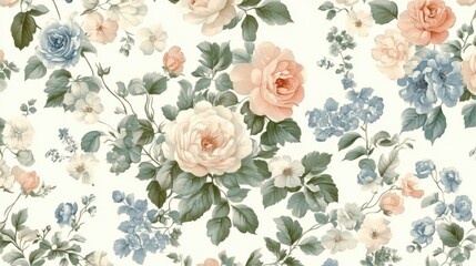  Pattern With Peony Branches. Floral Print. Indulge in timeless elegance with exquisite Floral Toile De Jouy Seamless Pattern. Pastel color, pastel tone