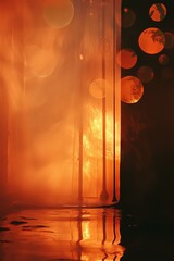 Wall Mural - fiery urban inferno: a nightmarish reflection