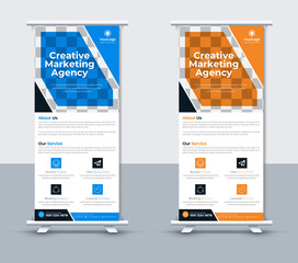 Wall Mural - Corporate roll up banner design template, Vector illustrator