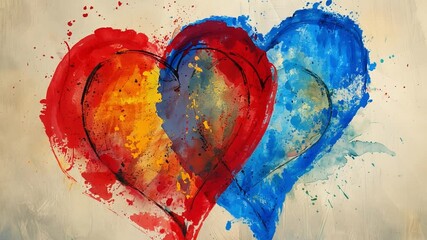 Poster - This Vibrant hearts blend harmoniously on a soft background to evoke feelings of love and affection.