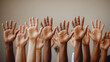 © Aljrov - People from all over the world raised their hands to help those in need and promote friendship and peace.