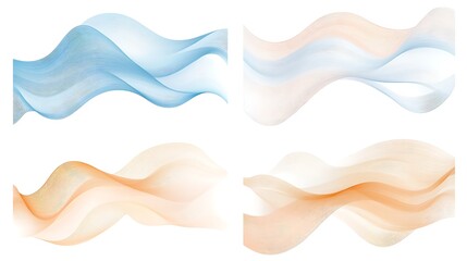 Wall Mural - Abstract Wave Forms in Blue and Orange Hues