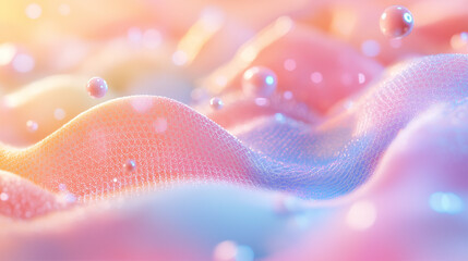 Leinwandbilder - Light and vibrant holographic design with floating data points. Perfect for modern presentations and creative projects