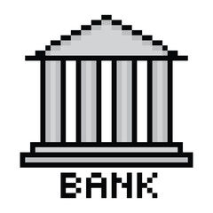Poster - pixel bank icon vector pixel art money sign for 8 bit game