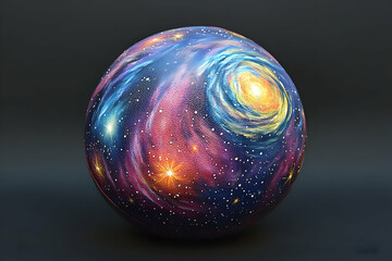 Wall Mural - cosmic sphere art depicting nebulae, galaxies, and stars.