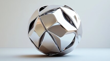 Poster - Abstract Metallic Sphere Geometric Design