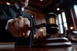 © Milos - A serious courtroom scene captures a judge in action, emphasizing the authority and responsibility held by the judicial system in upholding justice and order.