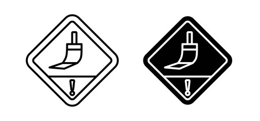Poster - Wet paint signs set in black and white colors