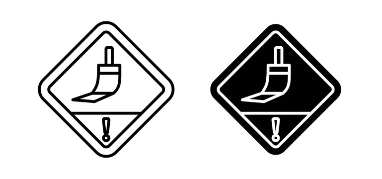 Wet paint signs set in black and white colors