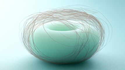 Poster - Abstract representation of a soft, nest-like structure.