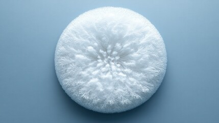 Poster - A textured, round white object resembling a snowflake.