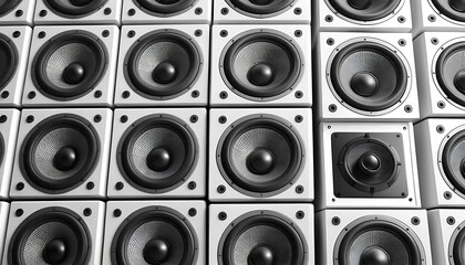 White Square Speakers Array Pattern Design