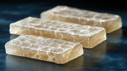 Poster - Three translucent bars with a textured surface.