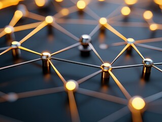 Poster - Connecting data points a visual representation of networks in technology digital environment close-up view conceptual visualization