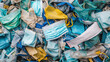 © ARM - Pile of discarded face masks highlighting the impact of the pandemic on waste management