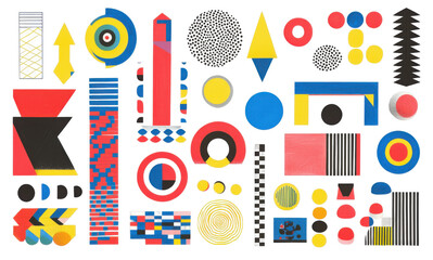 Poster - Creative geometric shapes art studio visual composition colorful patterns aesthetic design contemporary art